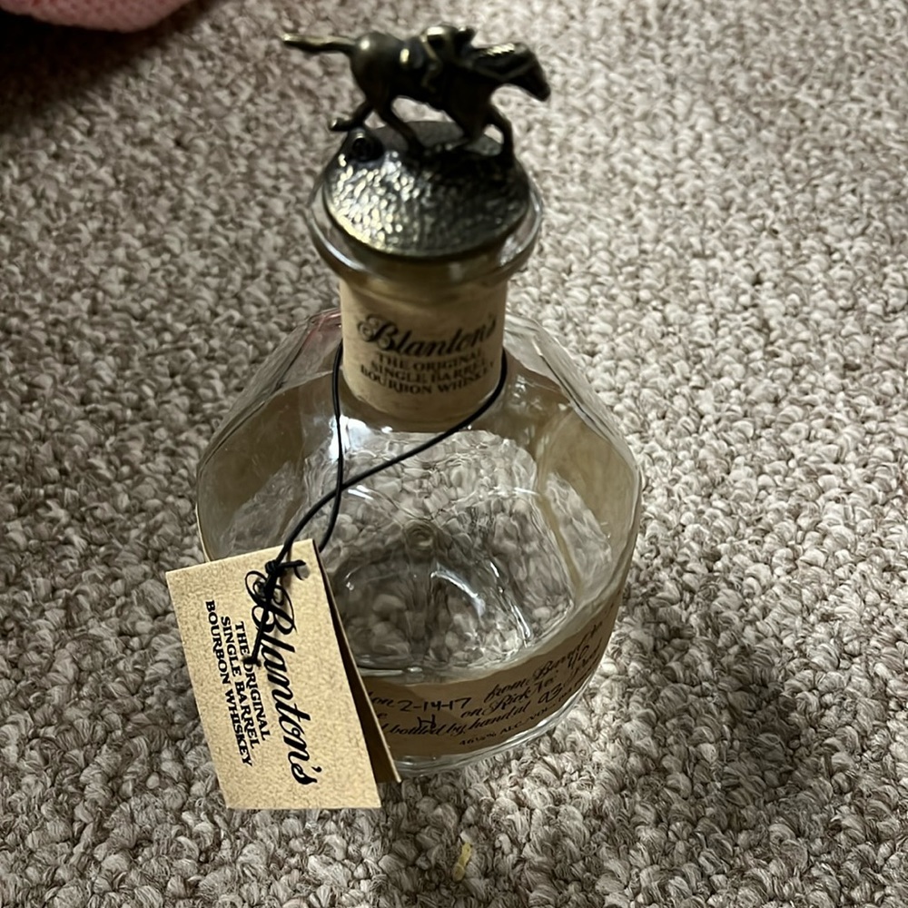 Empty Blantons  bourbon bottle